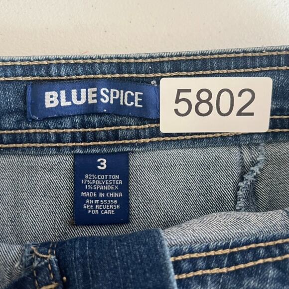 Blue Spice Denim Mini Skirt Full Zipper Front With Snap Medium Wash Size 3 - Picture 4 of 7